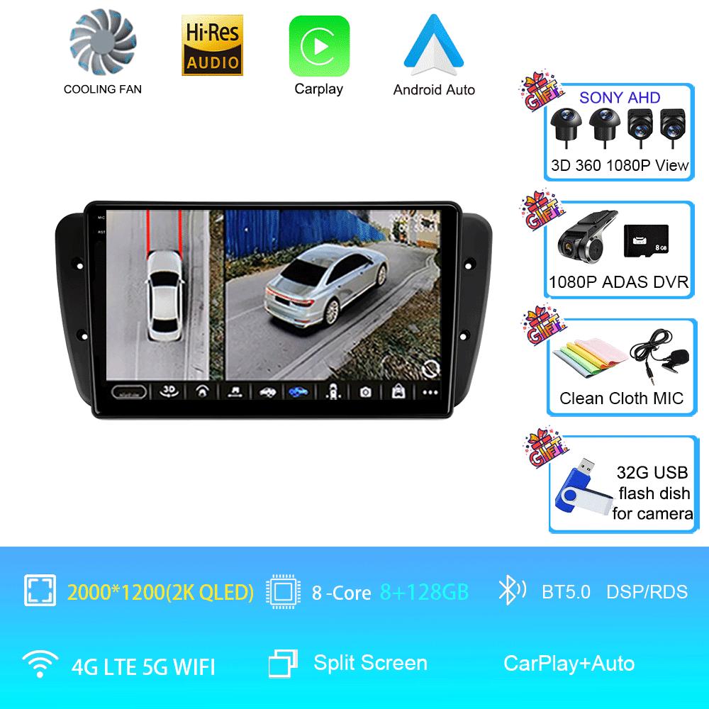 Android 14 Car Radio For Seat Ibiza MK4 6J SportCoupe Ecomotive Cupra 2009 2010 2011 2012 - 2016 QLED Screen Multimedia Player S