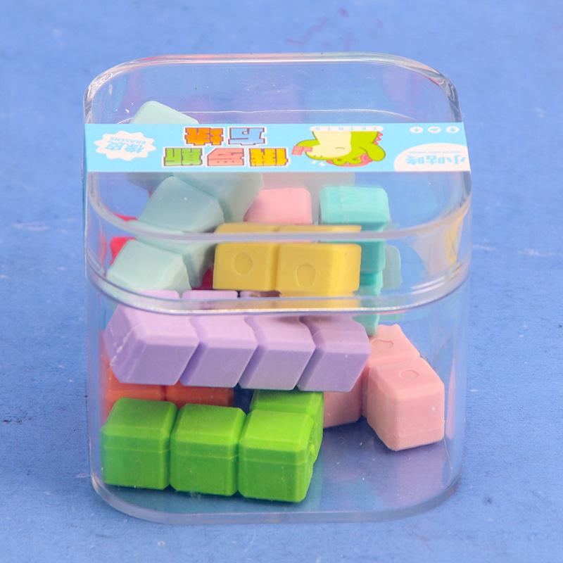 Tetris Cartoon Student Party Eraser Set - Educational, Creative, Eco-friendly Russian Style