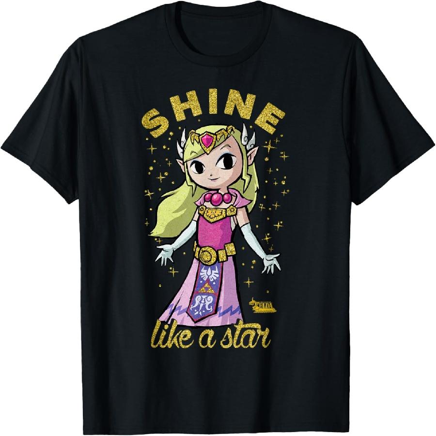 

Nintendo Zelda Shine Like A Star Sparkle Graphic T-Shirt T-Shirt S чёрный