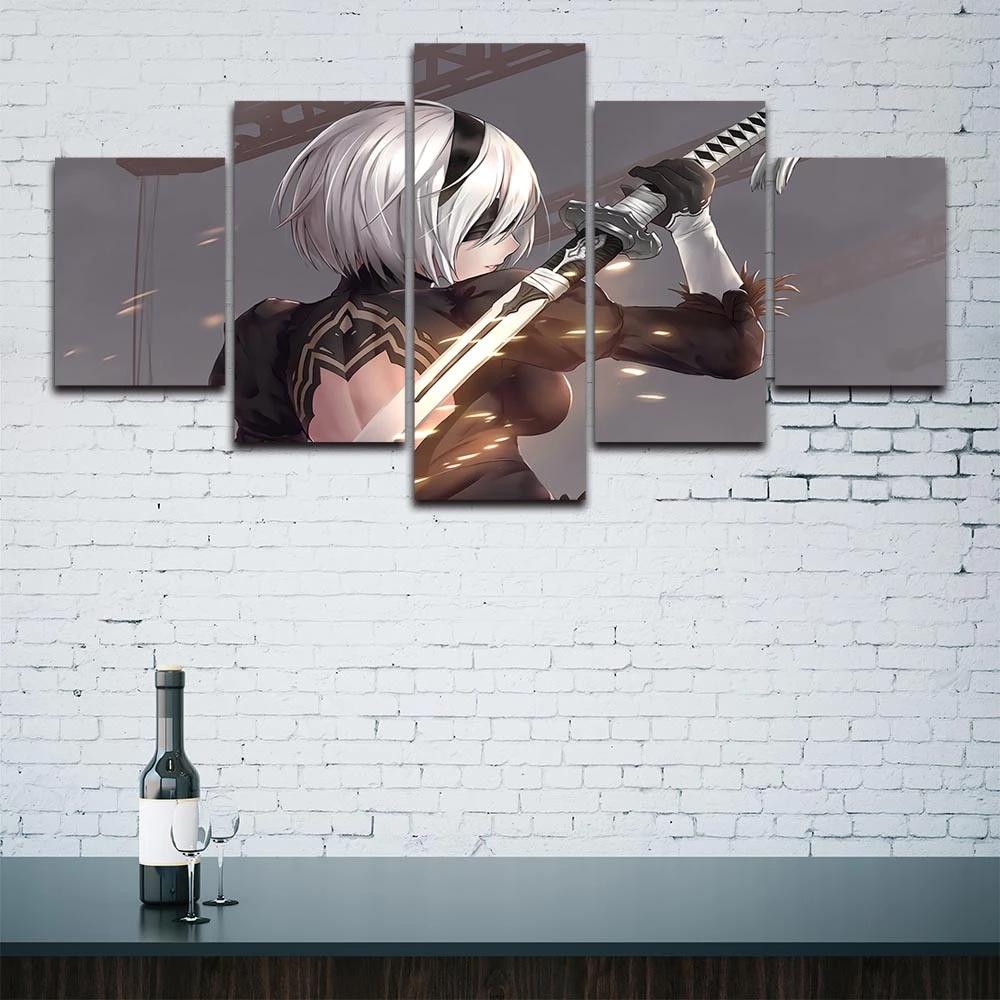 Framework Modular HD Print 5 Pieces Anime Games Characters Canvas Painting Posters Pictures Living Room Decoration Home Wall Art