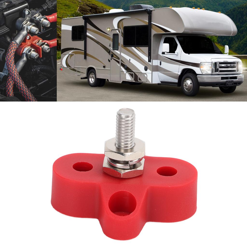   48V M6 Heavy Duty Battery Power Distribution Terminal Block Junction Post for Car Marine Trailer RV Boat