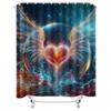 Celestial Heart Wings Shower Curtain - Waterproof, Mildew-Resistant, Machine Washable for Cosmic Bathroom Decor
