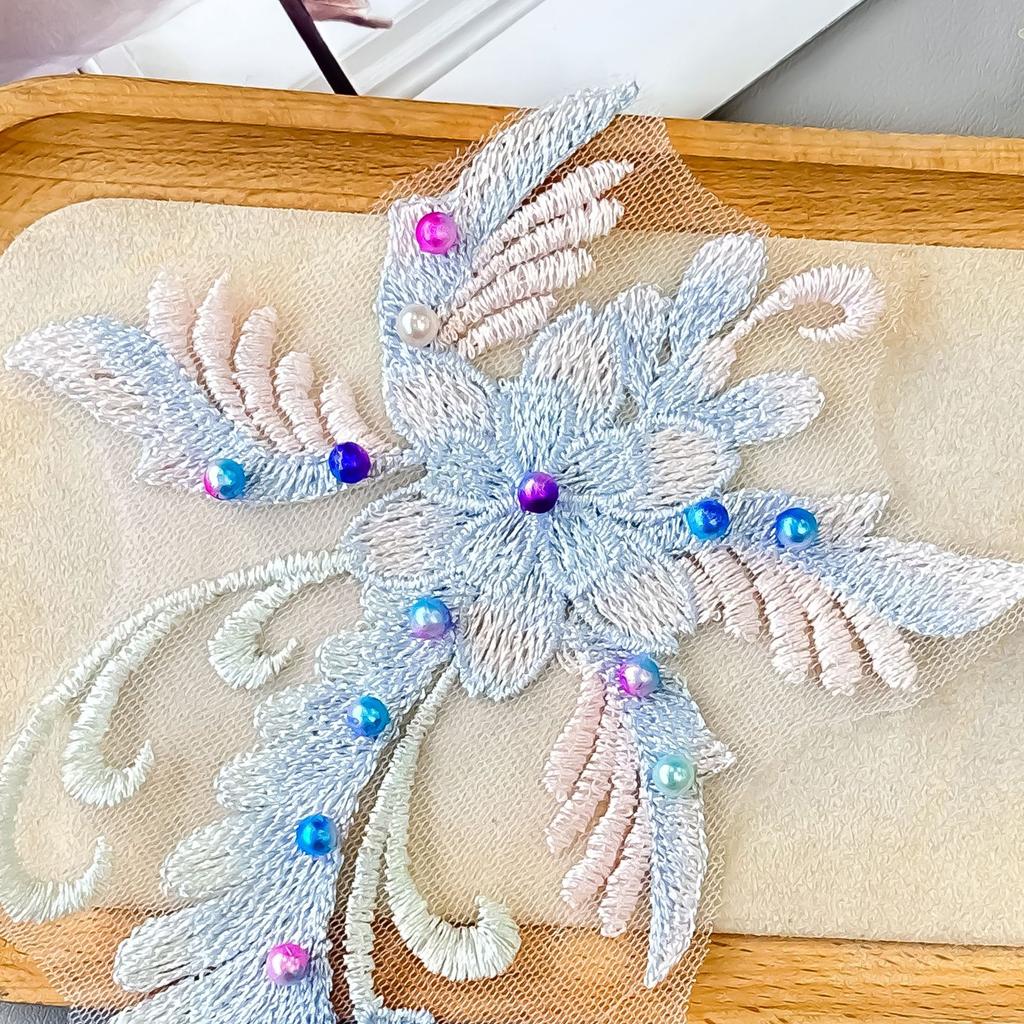 Imitation Hand Embroidery Flower Beads Color Ethnic Style Diy Decorative Patch Decal Accessories