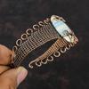 Blue Scheelite Copper Bangle Wire Wrapped Cuff Bracelet Adjustable Bangle Copper Wire Wrapped Jewelry Handmade Gemstone Bangle Gift For Her