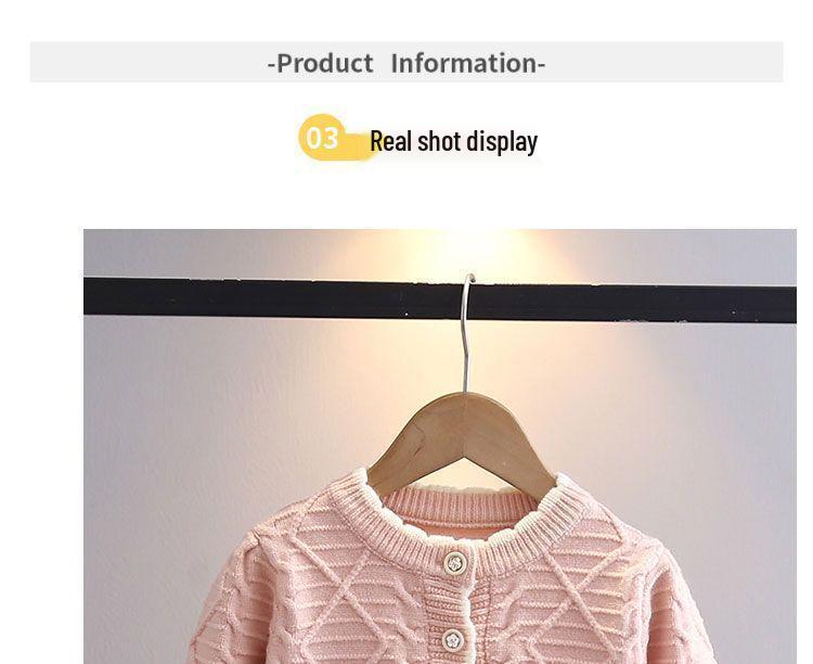 2025 Autumn Girls' Korean Style Knit Cardigan - Fashionable Early Autumn Children's Outerwear Sweater