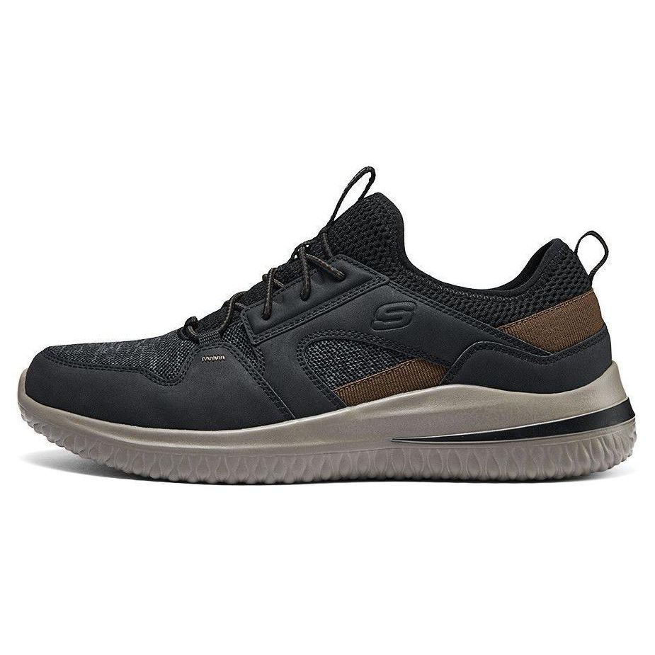 Skechers Delson 3.0 Универсальные Амортизирующие Прочные Низкие Повседневные Кроссовки Мужские Черно-Серые 210797-BLK 39.5