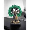 Tree Buddha Statue Showpiece Idol Home Decor Items for Living Room and Gifts Decorative Showpiece - 24 Cm  (Resin, Black, Green, Gold)