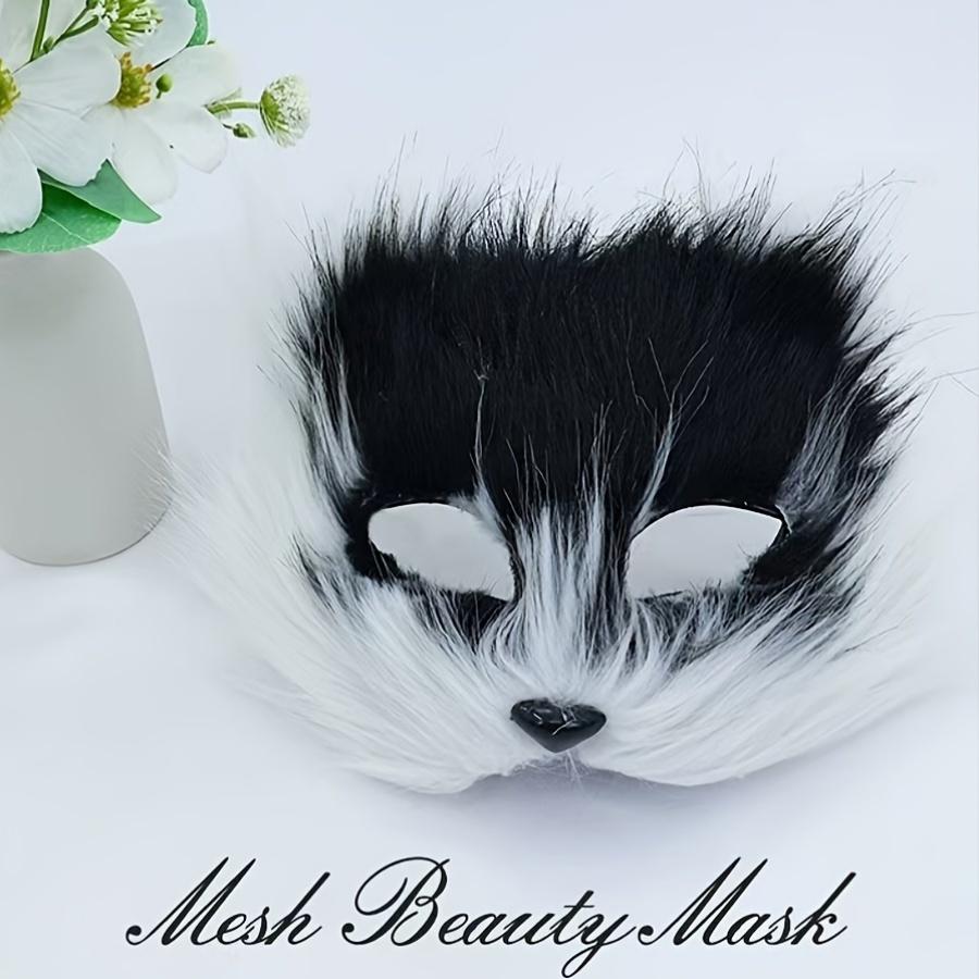 [Fox Face Mask for Cosplay] 1pc Furry Fox Face Mask, Women'S Cosplay Costume Accessory, No Power Required, Plastic, for Masquerade