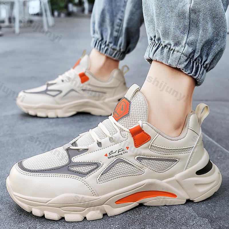 

Men s Fashi Trend Casual Sports Shoes 2026 New Spring Thick Soled Mesh Breathable Comfortable Shoes Low Top Platform sneakers 46 бежевий