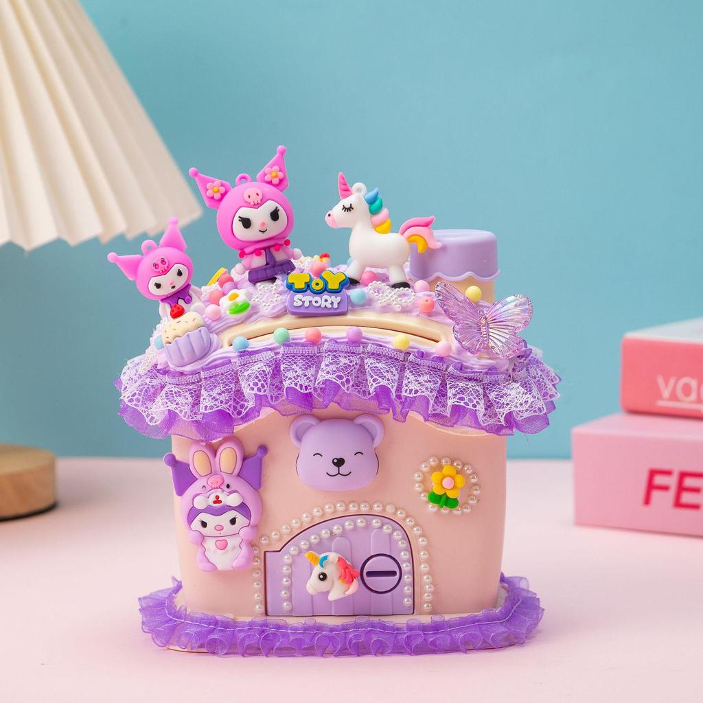 DIY Cartoon Girl Piggy Bank Kit - Creative Handmade Gift for Kids