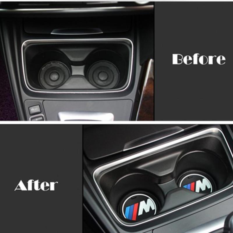 1Pcs 66/73/81MM Car Anti Slip Coaster Anti-noise Water Cup Pad Cushion Car Accessories For BMW E46 E39 E90 E60 E36 F30 F10 E34 E30 F20 E92 X5 X6