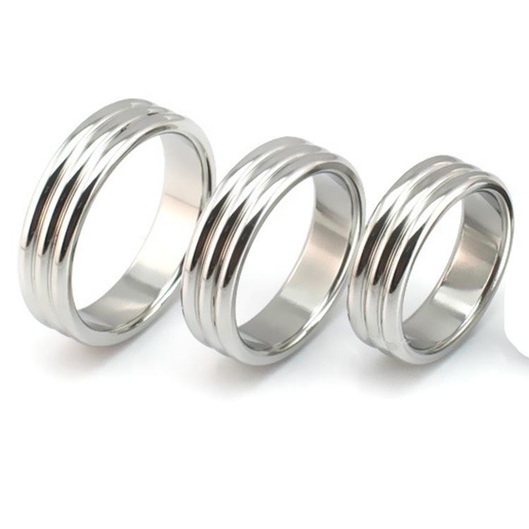 Men's Stainless Steel Sex Rings Widened Love Aid Metal Passion Alternative Bound Long Couple Passion Ring for Going Out