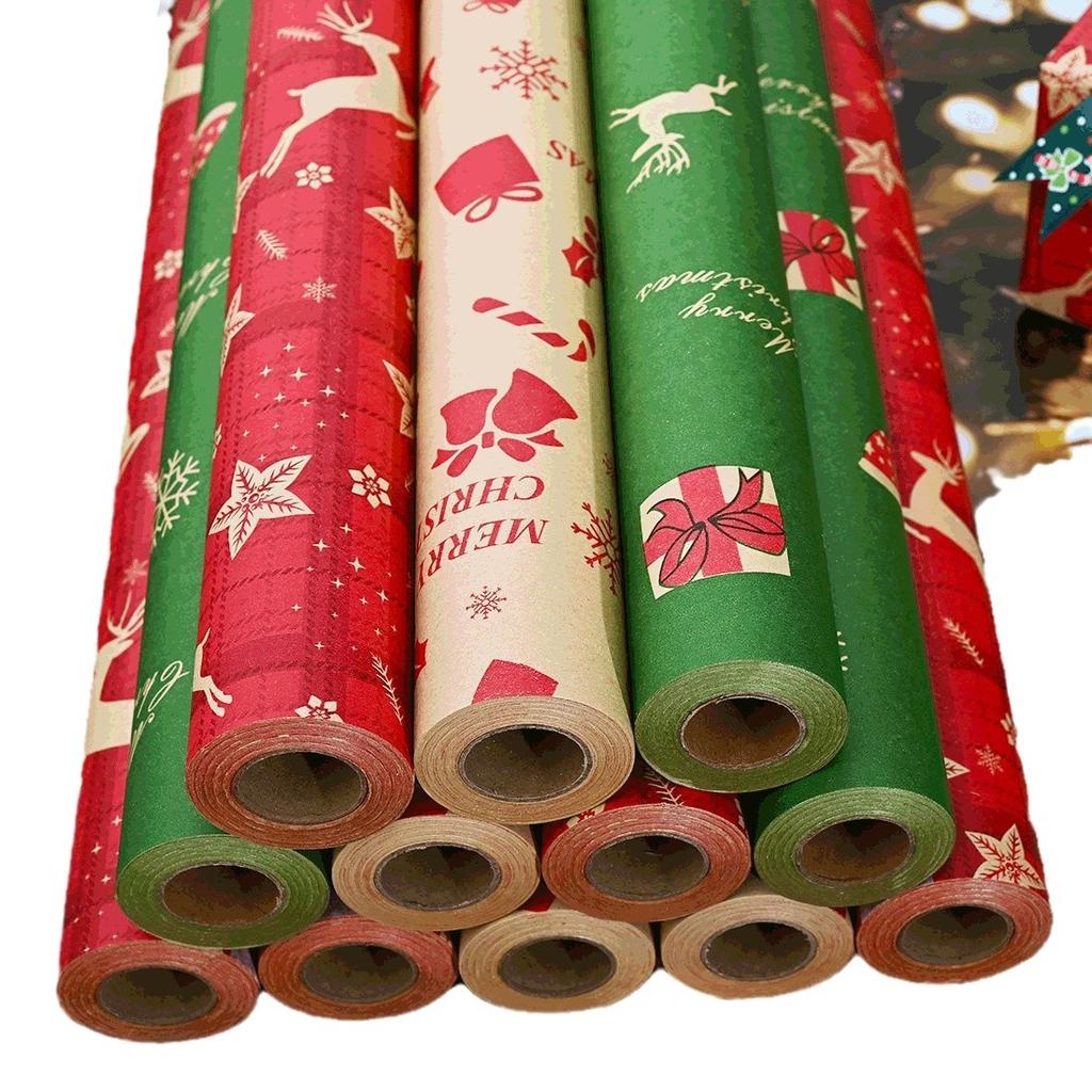 New Roll Christmas Wrapping Paper Long Roll Large Size Gift Gift Birthday Holiday Flower Wrapping Decoration