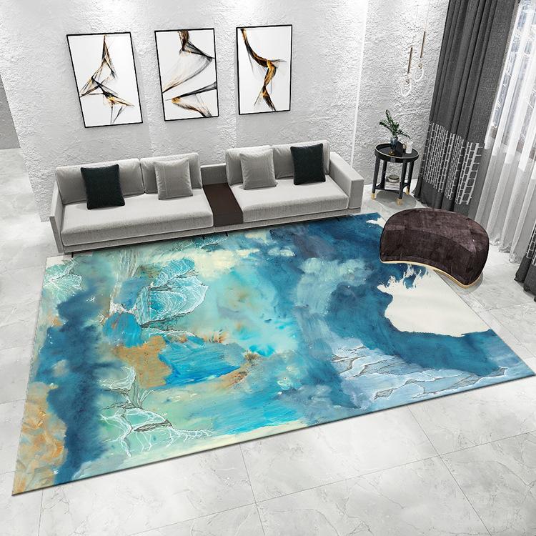 Nowoczesny dywan ze wzorem grafiki, kolorowe bloki, mieszanka, dywan do salonu, chłonny wodę, antypoślizgowy, odporny na plamy, mata do dekoracji domu