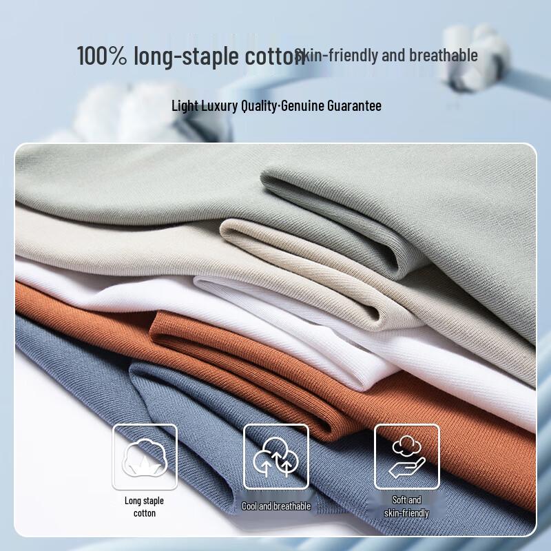 MONTAGUT Men's 100% Cotton Round Neck Short Sleeve T-Shirt