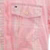 Tommy Hilfiger Check Pattern Short Sleeve Custom Fit Cotton Shirt M Pink Men's Used