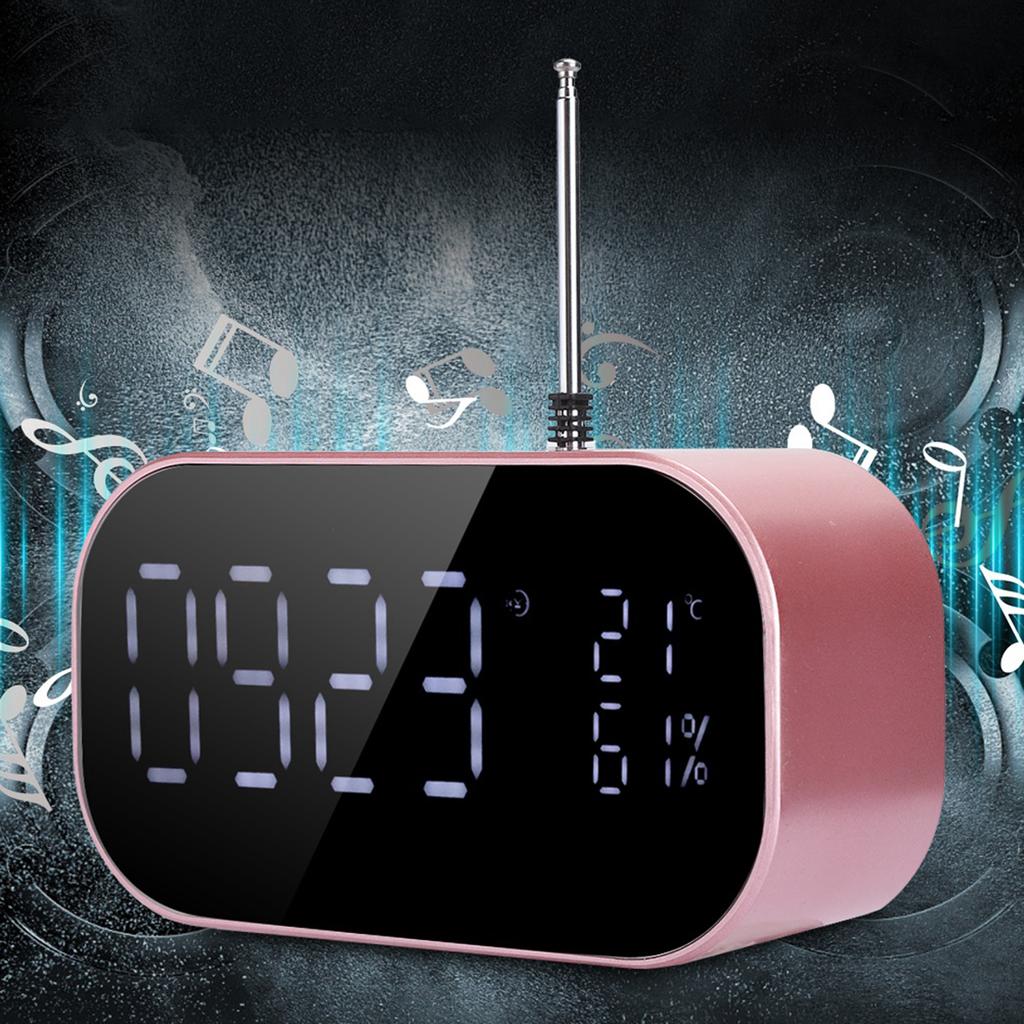 S2 Metal Shell LCD Display Screen Wireless Bluetooth Speaker Alarm Clock Bass Sound Innovative