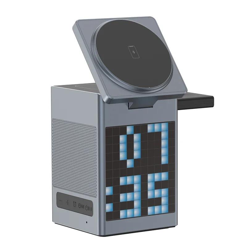 

Bluetooth-динамик 3 в 1, беспроводное зарядное устройство для iPhone 16, 15, 14, 13, 12, станция быстрой зарядки для часов 10, 9, 8, 7, 6, 5, 4