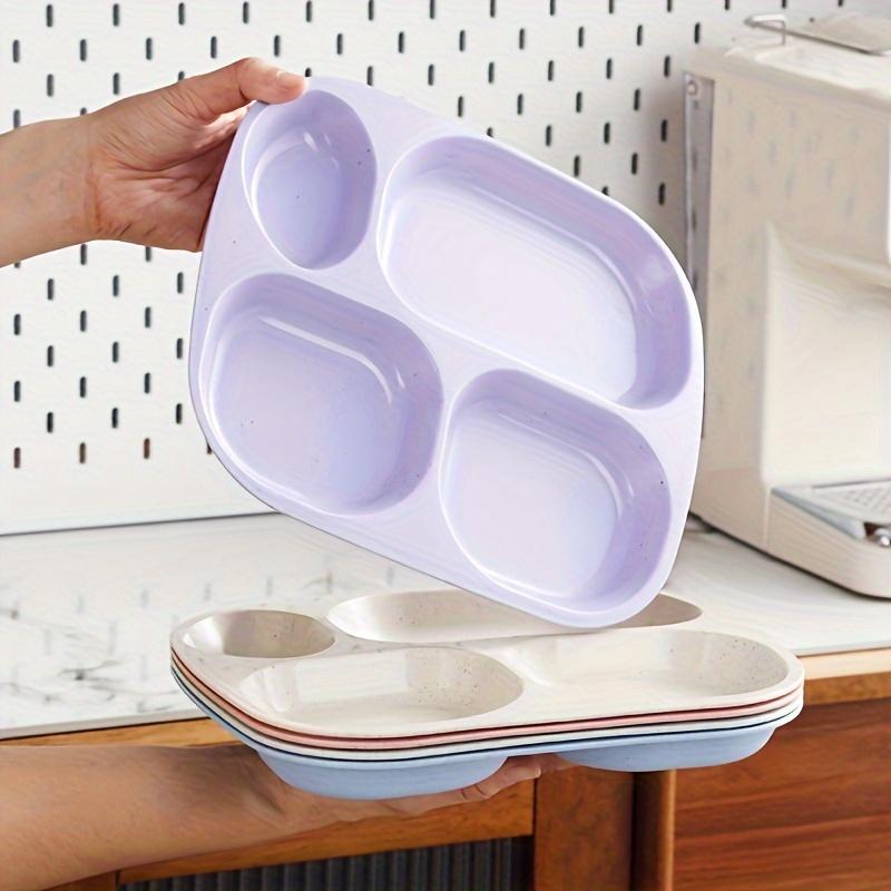 1PC Drop- Divided Plates, Microwave & Dishwasher Safe, Lightweight Plastic Picnic Plates Made of Healthy Materials