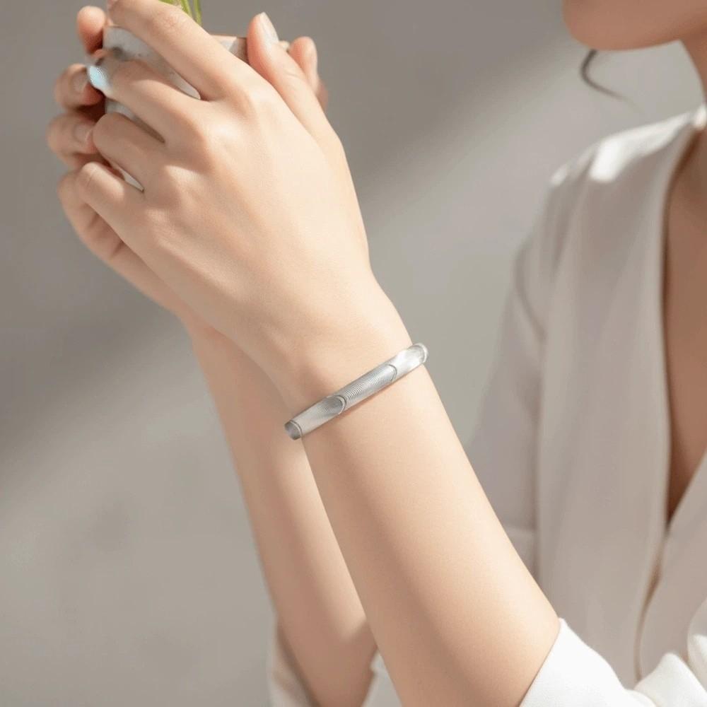 Waterproof Cat's Eye Bracelet Zinc Zinc Alloy Silver Wrist Circle Ornaments Opening Brushed Bangle Kids