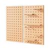 Solid Wood Pegboard Rack: Wall-Mounted & Desktop Storage Display for Entrance Hallway