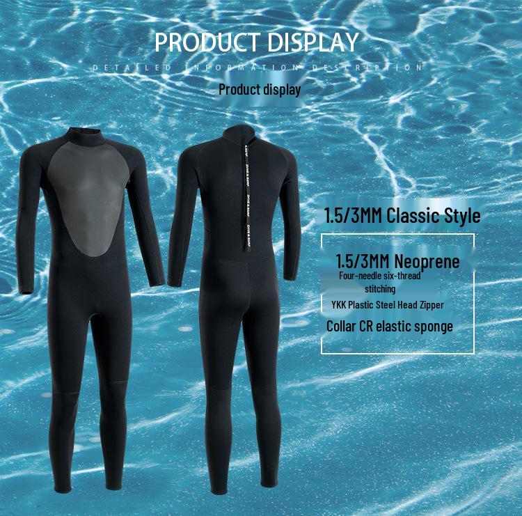 Men's and Women's Full Body 3/5mm Winter Wetsuit: Warm, Cold-Resistant, Sun-Protective for Swimming, Snorkeling, and Surfing.