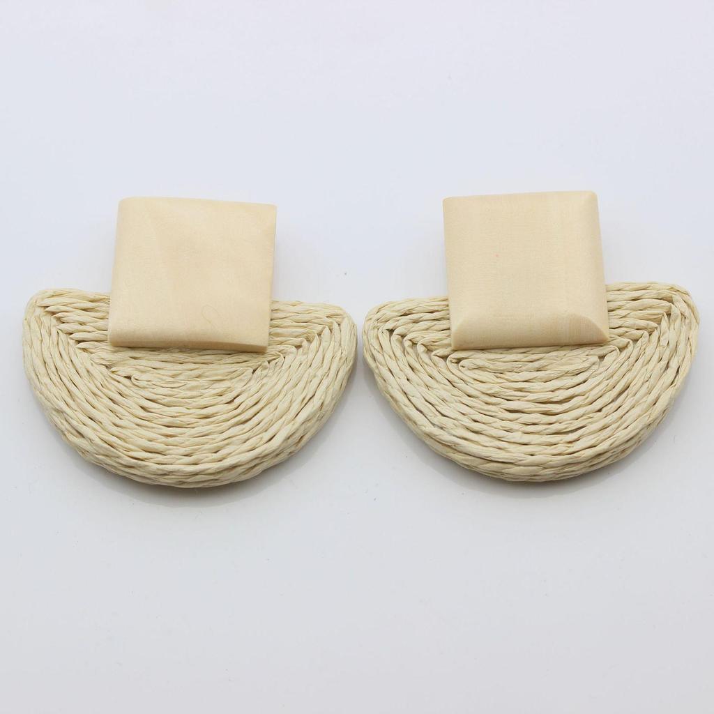 Böhmische Rattan-Web-Hängeohrringe: Raffia Strandaccessoires im europäischen und amerikanischen Stil für Sommerurlaube