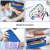 DIY Double-Layer Blue Pencil Case - Multifunctional, Large Capacity for Students and Children