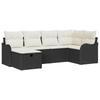 Set Divano da Giardino con Cuscini 6 pz Polyrattan Nero