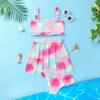 Girls Mermaid Swimsuit 3 Piece Bathing Suits Cute Quick Dry Bikini Tankini Sets with Cover Ups Beach Skirt for 7-14 Years