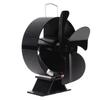 Heat Powered Stove Fan Aluminum Alloy 4 Blades Strong Wind Fireplace Fan for Home