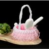 Stuffed Girls Gifts Fluffy Party Supplies Bunny Ears Basket Glitter Tulle Easter Basket For Spring Decor Easter Party