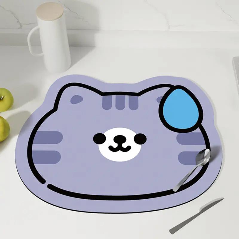 Absorbent Dish Mat Soft Quick-Drying Slip-Resistant For Kitchen Countertops Perfect Drying Dishes Cups Espresso Machines
