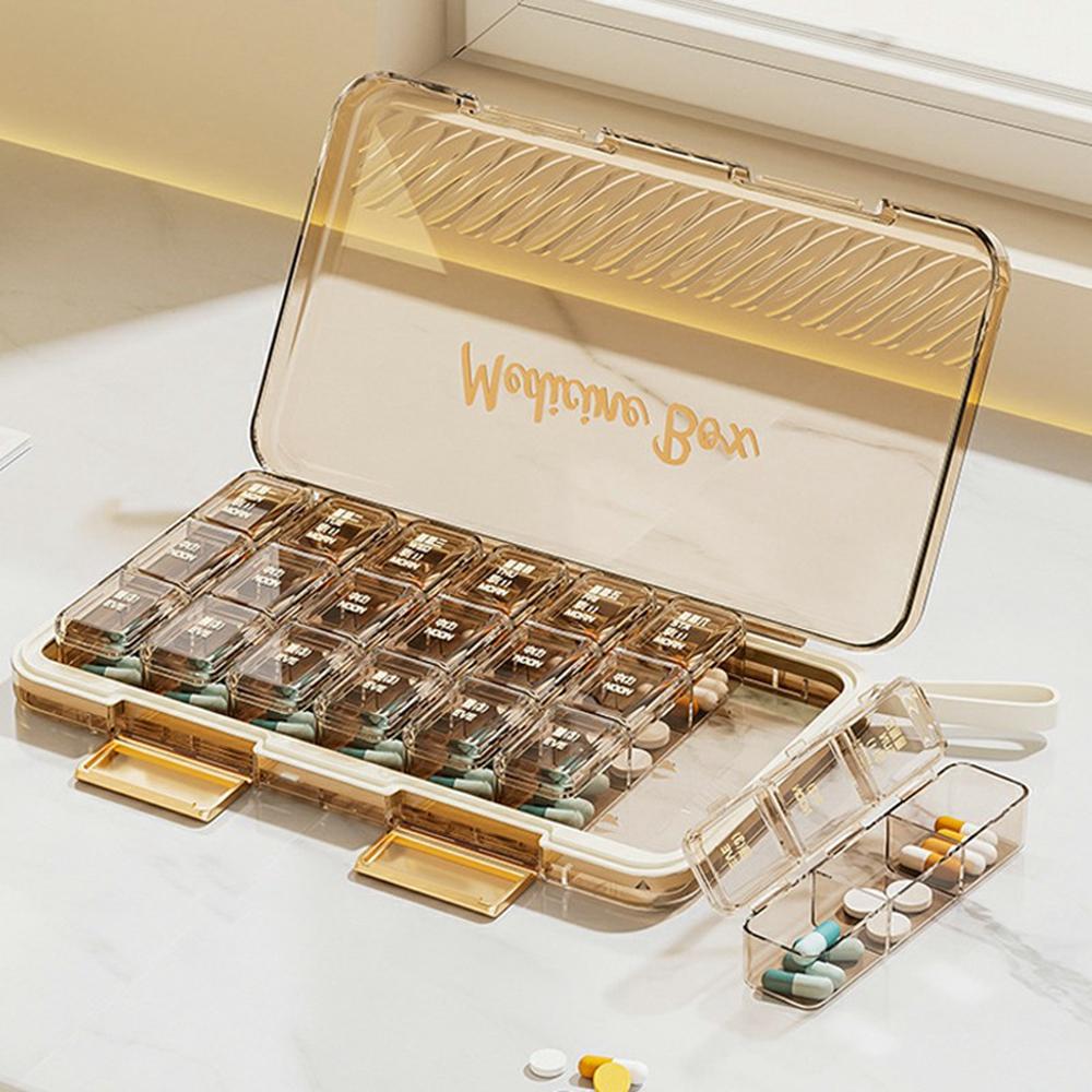 Pill Organizer 7 Day Weekly Medicine Box Portable Pill Container with Lid Multi Compartment for Travel/Home