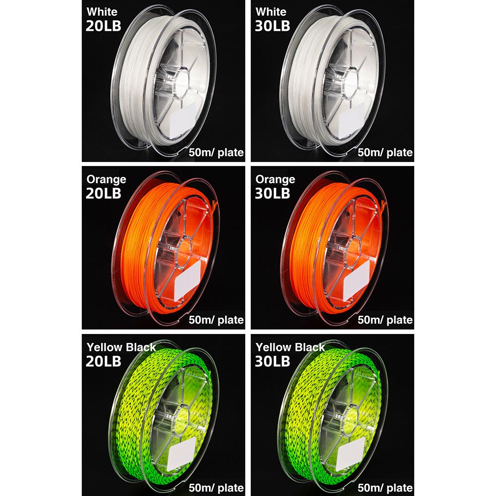 50m 20/30LB Fly Fishing Backing Line for Trout Polyester 8 Braided Fly Fishing Line Backing Smoothing Un-waxed Fishing Tackle