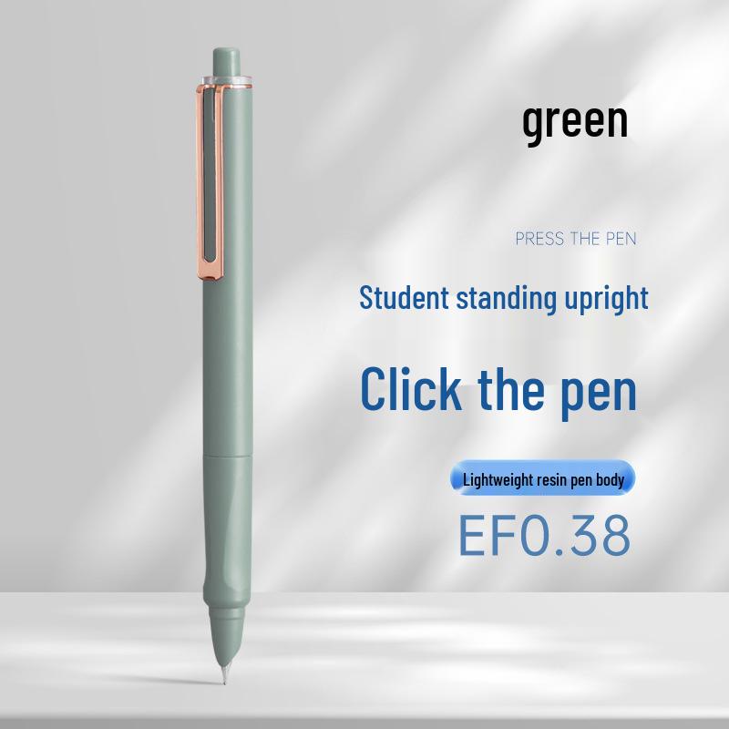 Refillable Ergonomic Fountain Pen for Students - Transparent Colored Plastic Design
