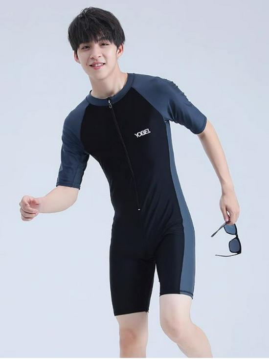 Men's Long Sleeve One-Piece Plus Size Quick Dry Swimsuit