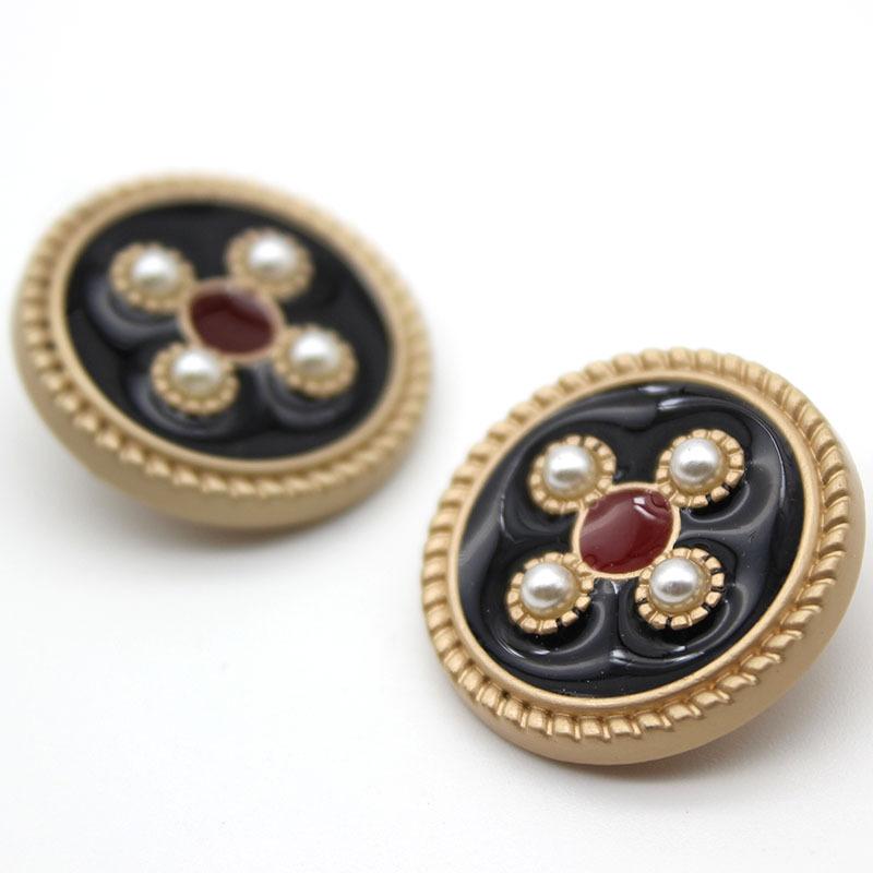 10pcs Luxurious Buttons 18mm Round Metal Shank Buttons Classic Beautiful Pattern Clothes Sewing Supplies