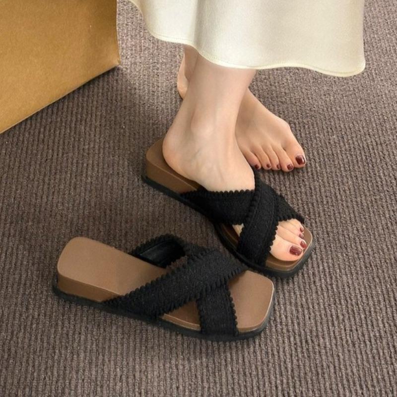 Shoes for Women Flax Slippers Summer Indoor Shoes Home Casual Beach Slides Ladies Travel  Sandals Slippers