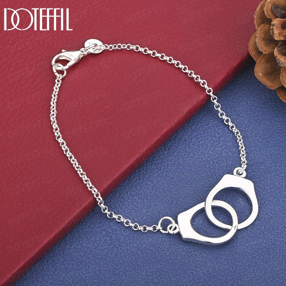 

925 Sterling Silver Fashion Circle Bracelet for Party and Wedding Jewelry 20cm