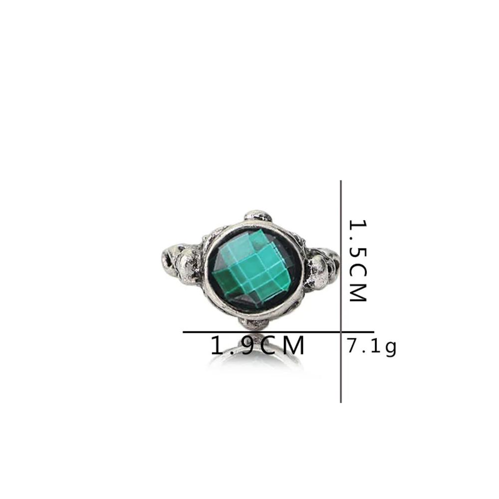 

Fashion Retro Vintage Charm Pirates of the Caribbean Green gem Skeleton Ring Movie Jewelry For Men And Women Gifts 6 античный серебряного
