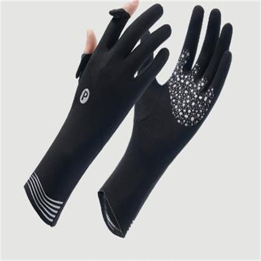 

Women Long Sun Protection Gloves, UPF 50+ Ice Silk Gloves with Flip Touchscreen Fingers, Anti-Slip Grip, UV Protection for Driving, Cycling, Outdoor L чёрный