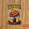 Retro Vintage Bratwurst Grill Metallschild Wandkunst für Küche Bar Man Cave Outdoor BBQ Garage Dekor