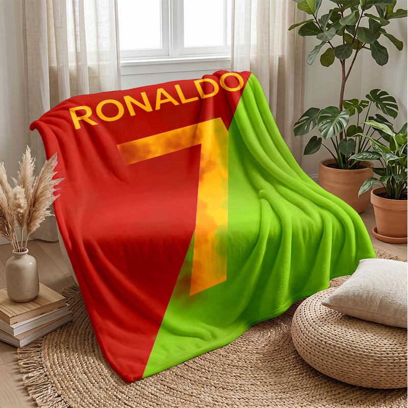 Coperta Tema Cristiano Ronaldo Morbida Coperta in Flanella Morbida Coperta Plaid Peluche Coperta Accogliente per Divano Letto per Arredamento Casa