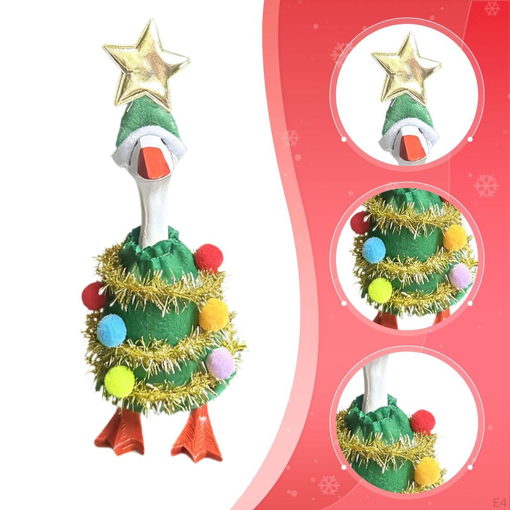 Schreibtisch Gans Schlüsselhalter Deko mit Hut Weihnachts Kleidung Statue Kostüm für Rasen Veranda Party Hof