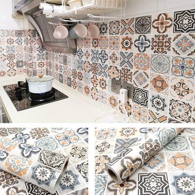 Self-adhesive Vinyl Furniture PVC Self-adhesive Wall Paper Rolls Oil Resistant Decorative Walls Paper 40cm Wallpapers Home Decor