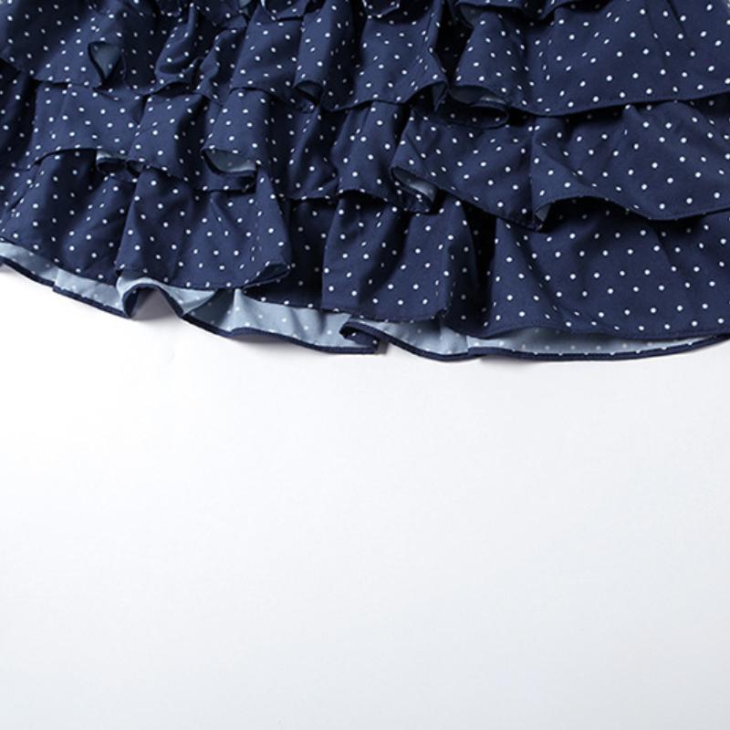 European and American Spring Women's Clothing Pure Desire Sexy Hanging Neck Vest Slim Fit Polka Dot Wrapped Hip Short Skirt Set