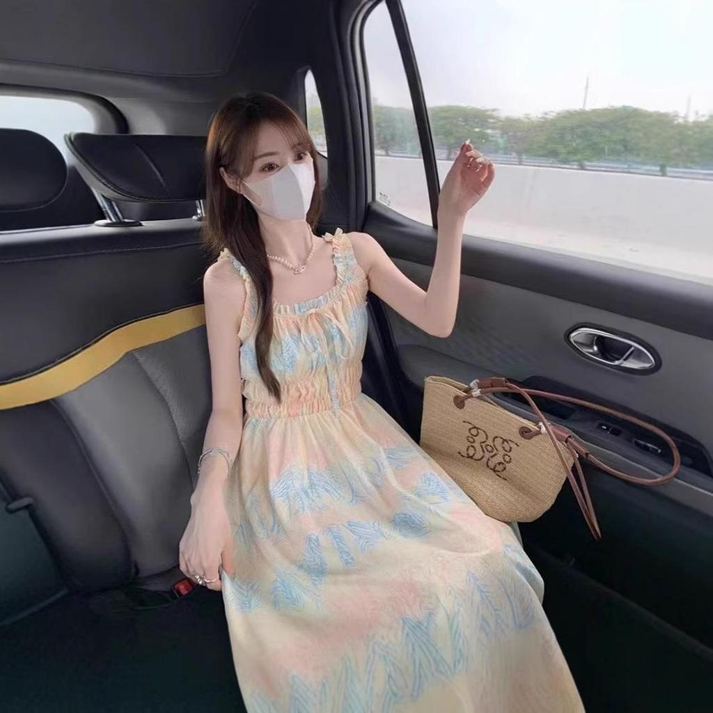 2024 French Summer Casual Loose Fit Sling Dress for Women