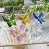 1pc Exquisite Glass Craft Butterfly Ball Figurine Paperweight Table Car Decoration Ornament