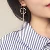 Metal Tassel Earrings for Women Long Circle Dangle Earrings Geometric Round Drop Earrings Brief Jewelry pendientes